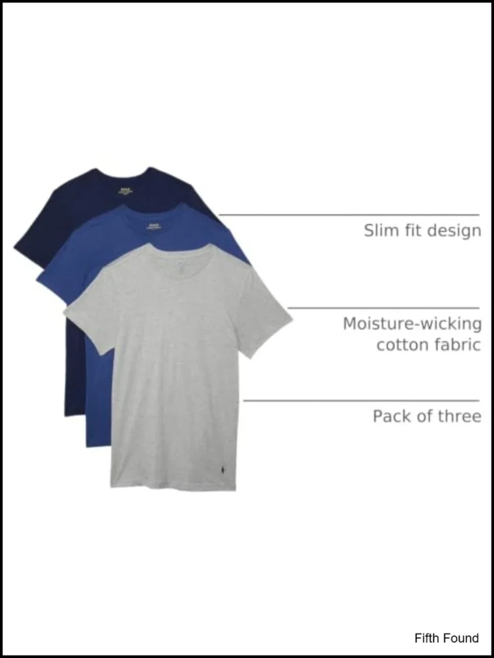 Slim Fit Cotton Undershirts 3-Pack Moisture Wicking Crew Neck Tees